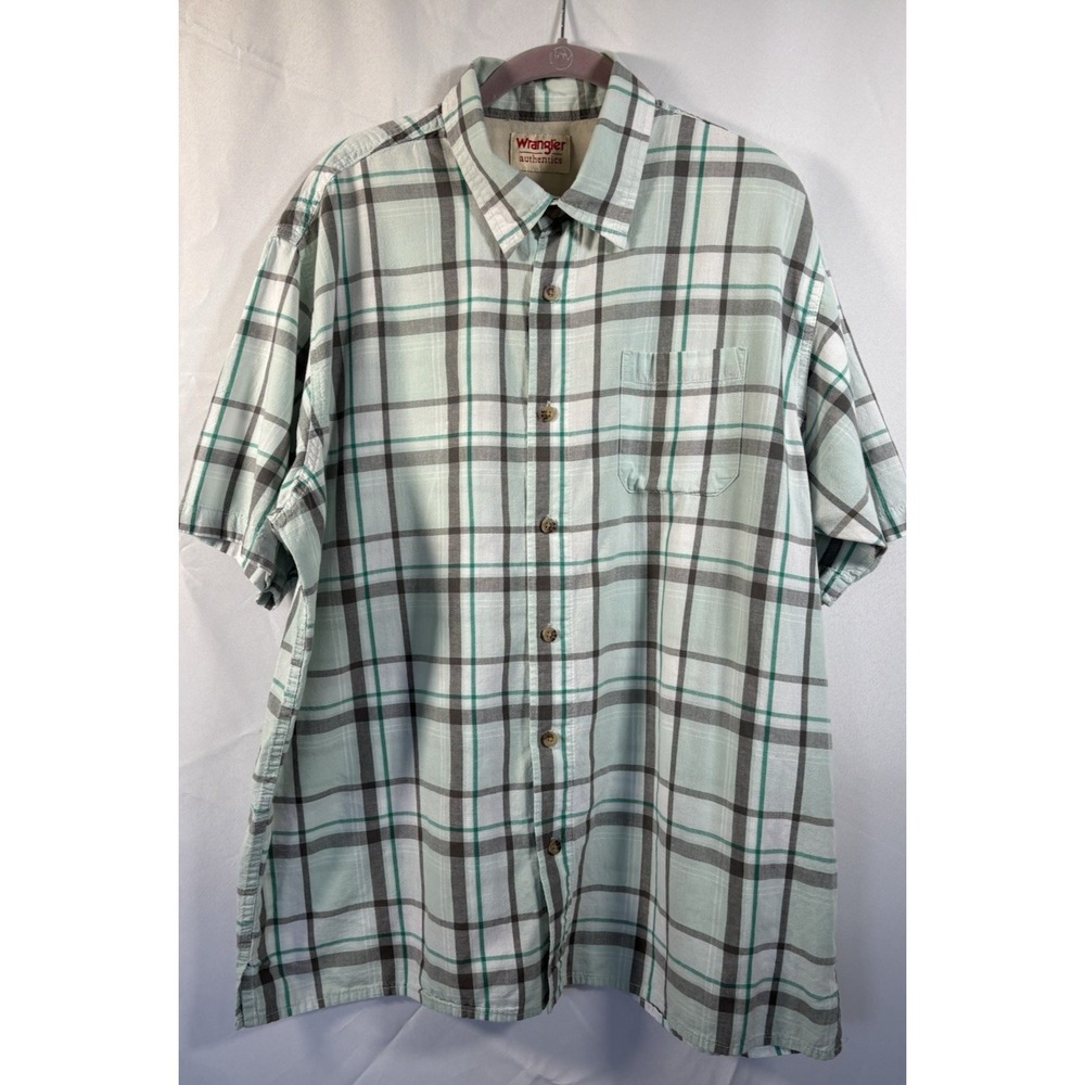 Wrangler Shirt Size XL/TG plaid Button Up Short Sleeve